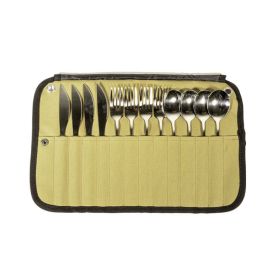 Outdoor Camping Cutlery Set With Storage Bag (Color: As pic show, Type: Style B)